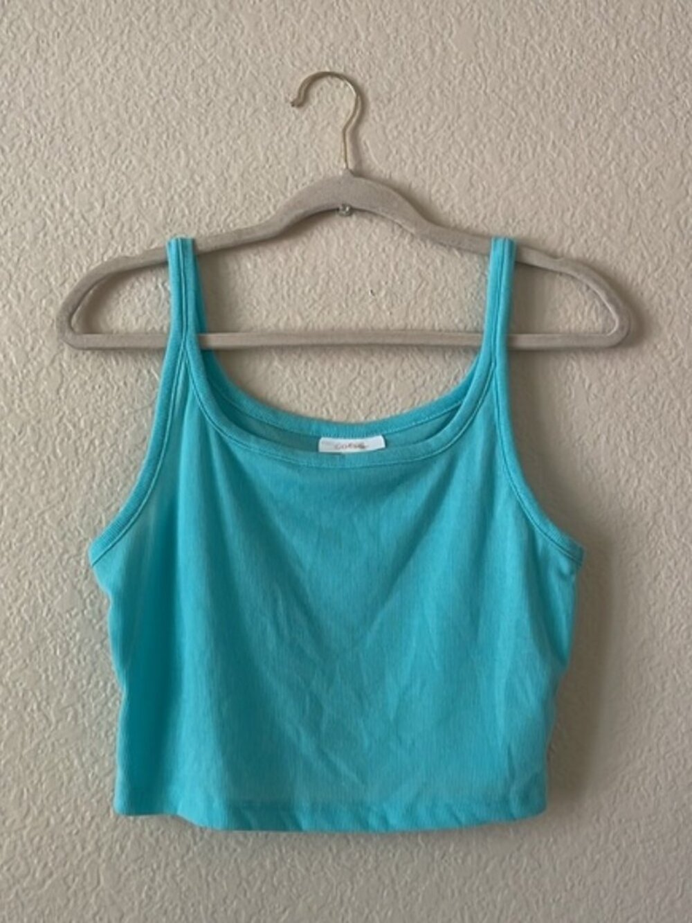 colsie Ribbed Crop Top Scoop Neck Tank